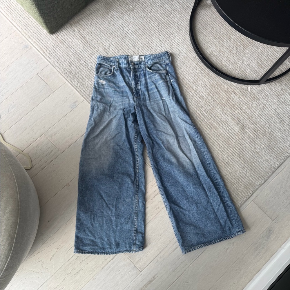 rag & bone Light Blue Wide Leg Flare Jeans